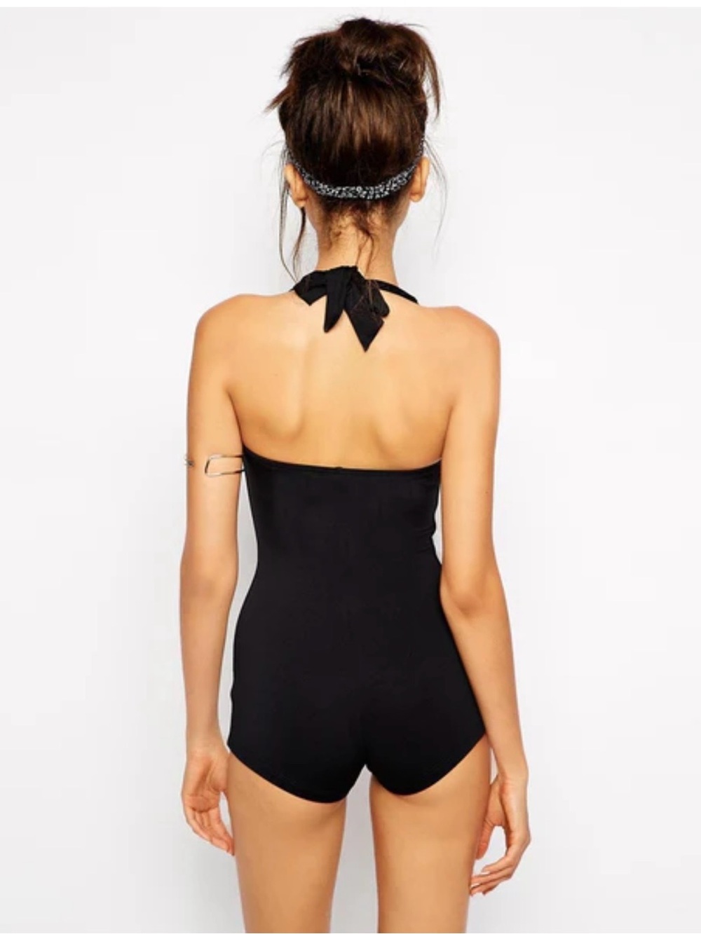 Seafolly Floral Ruched Front Boy-Leg One-Piece Halter Swimsuit Size 14 - Picture 9 of 9